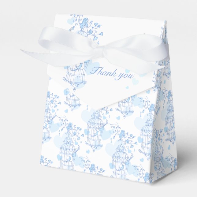 Blue Aqua Vogel Dank Gastgeschenk Hochzeit Zelt Bo Geschenkschachtel (Vorderseite)