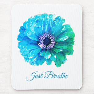 Blue Aquamarin Daisy Retroblau Mousepad