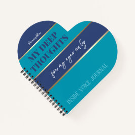 Blue Aquamarin Gold Modernes, trendy Notebook Jour Notizbuch