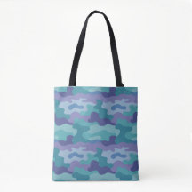 Blue Aquamarin Lavendel Camouflage Schultertasche