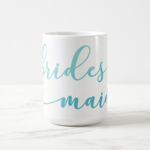 Blue & Aquamarin Ombre Wasserfarbe Bridesmaid Gesc Kaffeetasse