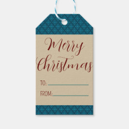 Blue Aquamarin Retro Tides of Christmas Vibes Geschenkanhänger
