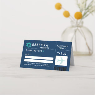 BLUE AQUAMARINE Bar Mitzvah Flugticket Platzkarte