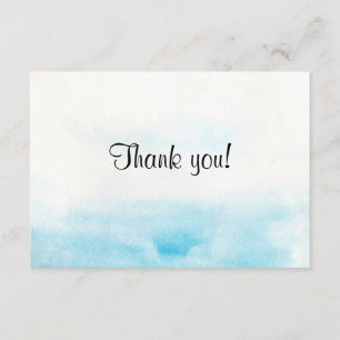 Blue Aquarell Hintergrund "Danke Karte" Dankeskarte