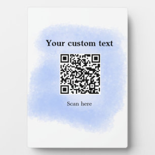 Blue Aquarell QR Scan Code hinzufügen benutzerdefi Fotoplatte