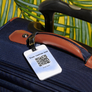 Blue Aquarell QR Scan Code hinzufügen benutzerdefi Gepäckanhänger