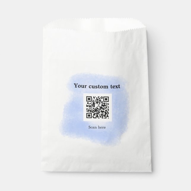 Blue Aquarell QR Scan Code hinzufügen benutzerdefi Geschenktütchen (Vorderseite)