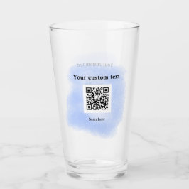Blue Aquarell QR Scan Code hinzufügen benutzerdefi Glas