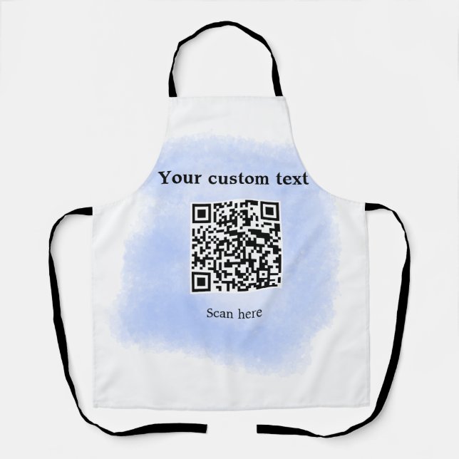Blue Aquarell QR Scan Code hinzufügen benutzerdefi Schürze (Vorderseite)