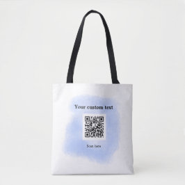 Blue Aquarell QR Scan Code hinzufügen benutzerdefi Tasche