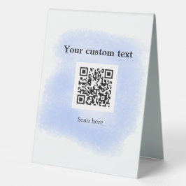 Blue Aquarell QR Scan Code hinzufügen benutzerdefi Tischaufsteller