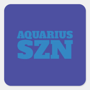 Blue Aquarius SZN Cool Quadratischer Aufkleber