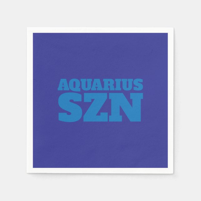 Blue Aquarius SZN Cool Serviette (Vorderseite)