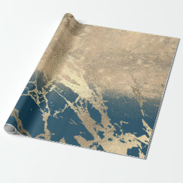 Blue Aquatic Aquamarin Goldmedaille Marbella Glitz Geschenkpapier