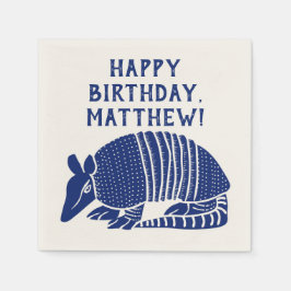 Blue Armadillo Personalisierte benutzerdefinierte  Serviette