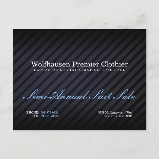 Blue Armani Anzug Promo Postcard - Individuell Postkarte (Vorderseite)