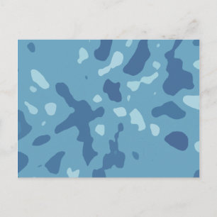 Blue Army Camouflage Pattern Postkarte