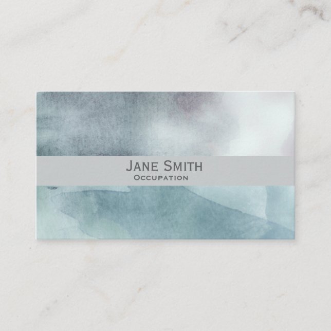 Blue Art Aquarell Moderne Stilelemente Visitenkarte (Vorderseite)
