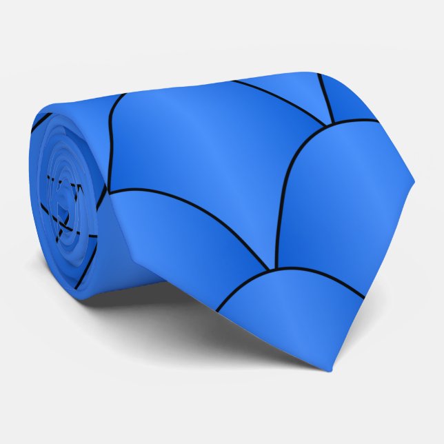 Blue Art Deco Design Krawatte (Gerollt)