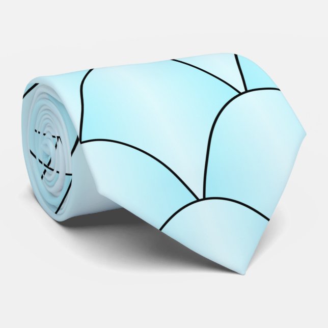 Blue Art Deco Design Krawatte (Gerollt)