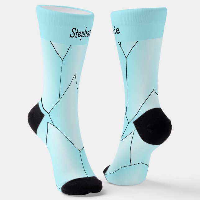 Blue Art Deco Design Socks Socken (Gewinkelt)