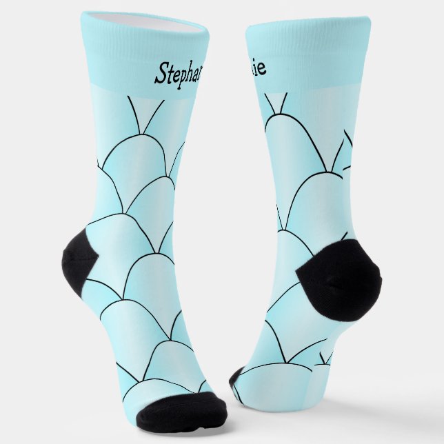 Blue Art Deco Design Socks Socken (Gewinkelt)