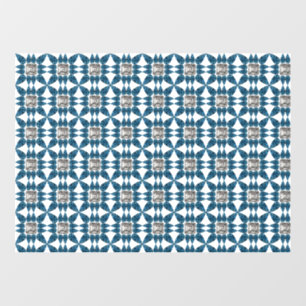 Blue Art Deco Muster Fensteraufkleber