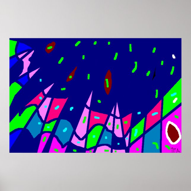 Blue Art Print Poster (Vorne)