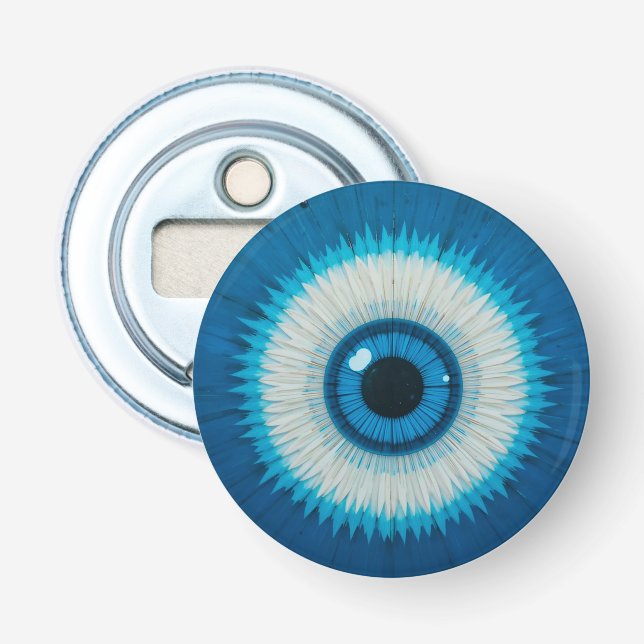 Blue Artistic Evil Eye Design Flaschenöffner (Vorderseite)