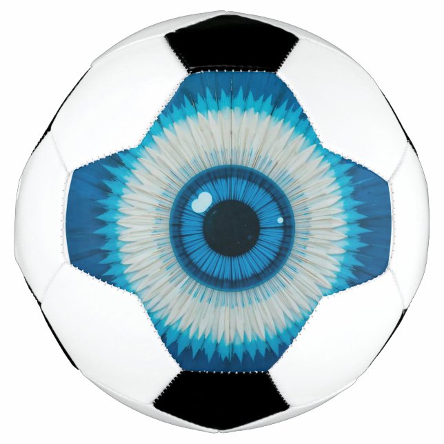 Blue Artistic Evil Eye Design Fußball (Vorderseite)