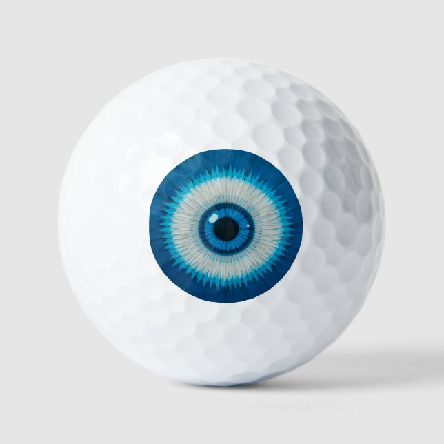 Blue Artistic Evil Eye Design Golfball (Vorderseite)