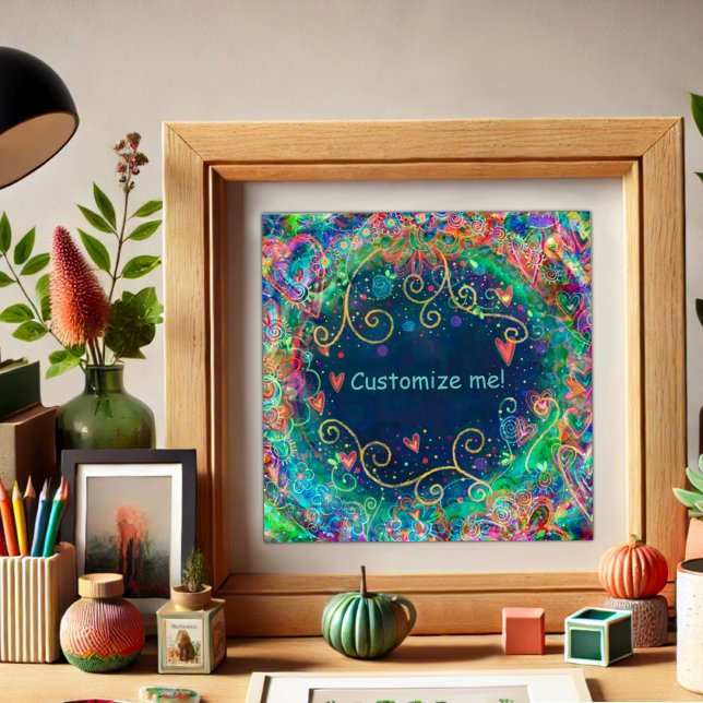 Blue Artistic Floral Individuelle Name Mantra Insp Poster (Von Creator hochgeladen)