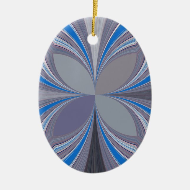 Blue Ash Gray Polka Dot Textur Kunst drucken Keramik Ornament (Vorne)
