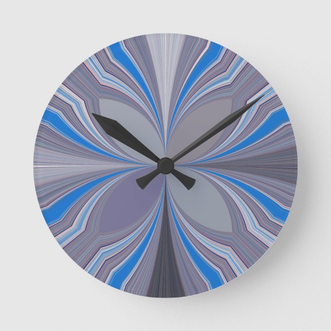 Blue Ash Gray Polka Dot Textur Kunst drucken Runde Wanduhr (Vorderseite)