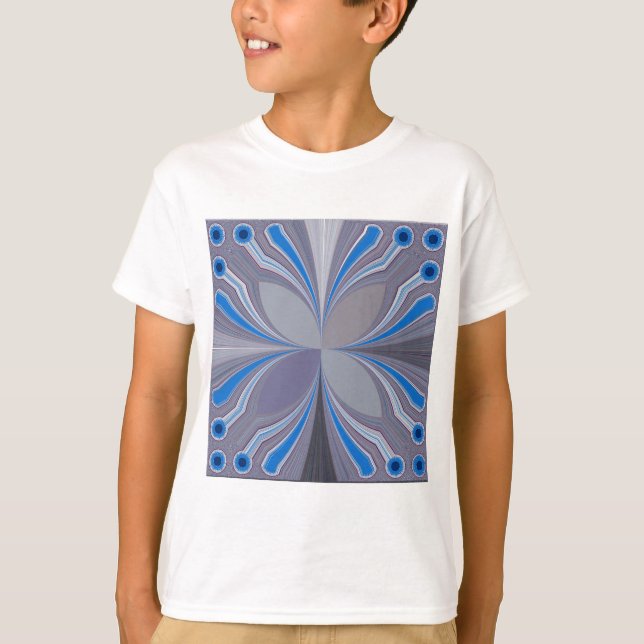 Blue Ash Gray Polka Dot Textur Kunst drucken T-Shirt (Vorderseite)