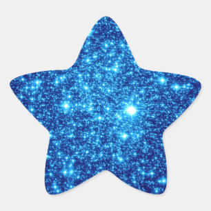 Blue Astral Glitzer Stern-Aufkleber