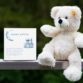 Blue atercolor minimalistischer Baby Duschjunge Begleitkarte