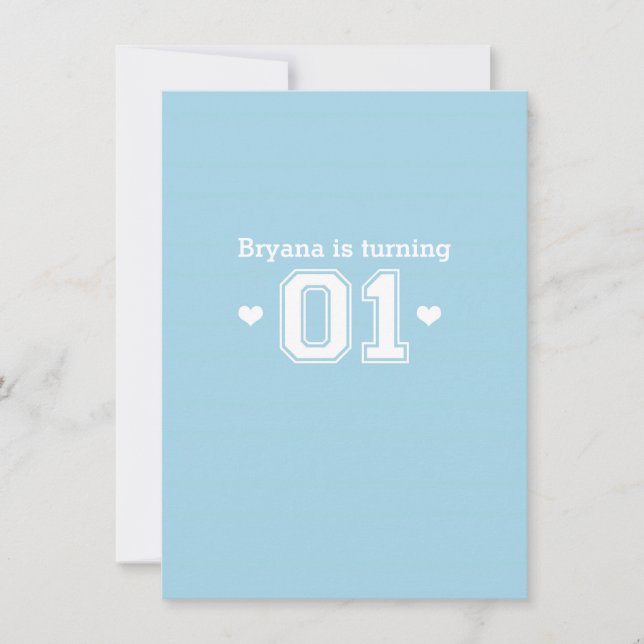 Blue Athletic 01 1er Anniversaire Invitation douch (Devant)