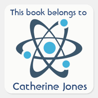 Blue Atom Science Design Buchzeichen Sticker