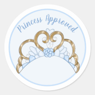 Blue-Aufkleber "Princess Approved" Runder Aufkleber