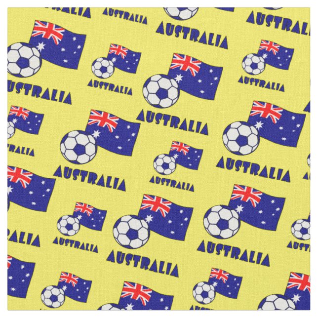 Blue Australia Fußball-Ball-Flagge Gelber Hintergr Stoff (Nahaufnahme)