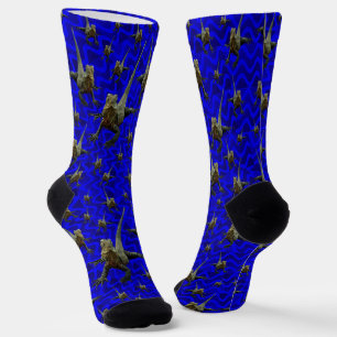 Blue Australian Bartted Dragon Lizard, Crew Socks Socken