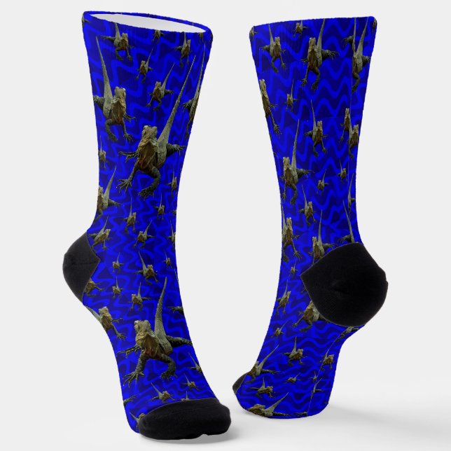 Blue Australian Bartted Dragon Lizard, Crew Socks Socken (Gewinkelt)