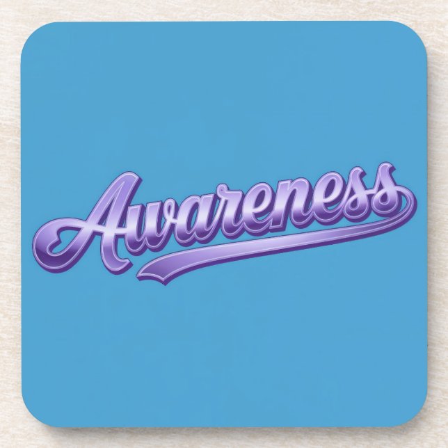 Blue Awareness Affirmation Untersetzer Set (Vorderseite)