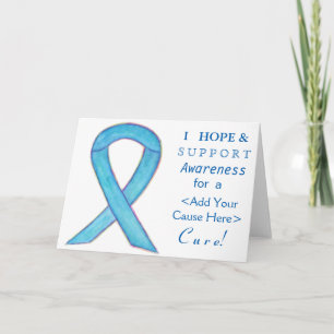 Blue Awareness Ribbon Custom Cause Note Cards Karte