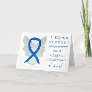 Blue Awareness Ribbon Engel Custom Ursache Cards Karte