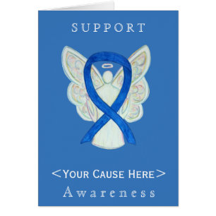 Blue Awareness Ribbon Engel individuelle Karte