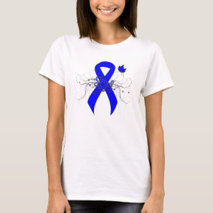 Blue Awareness Ribbon mit Butterfly T-Shirt