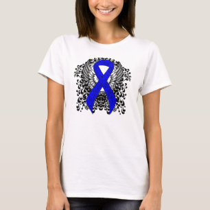 Blue Awareness Ribbon mit Flügen T-Shirt