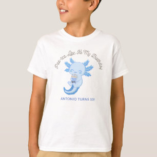 Blue Axolotl Boys Geburtstagsparty Boba Tea Par-Te T-Shirt